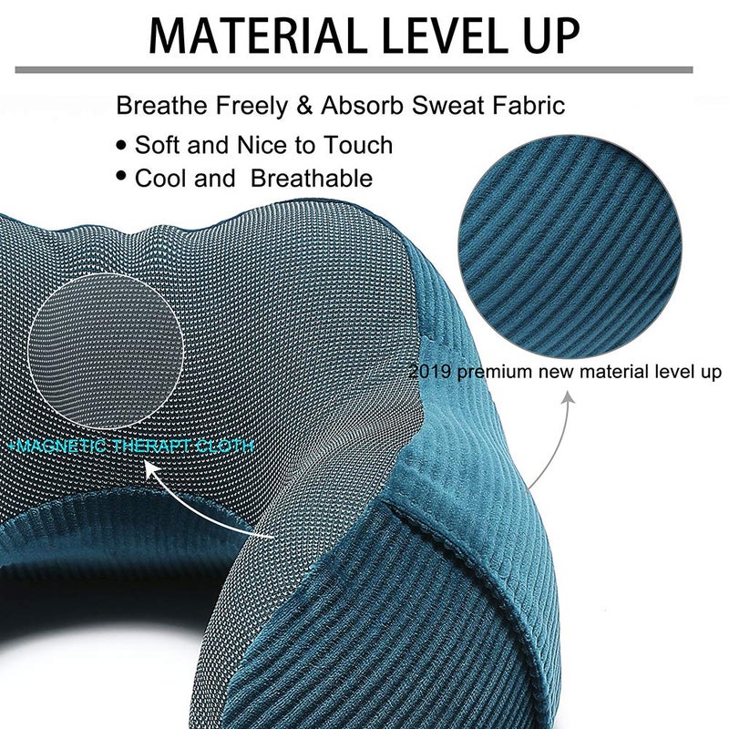 Umerci Memory Foam Neck Pillow with 360-Degree Head Support Lightweight Comfortable Travel Airplane Pillow with Storage Bag for Sleeping, Traveling,Car, Train, Bus and Home Use(Blue) - Image 3